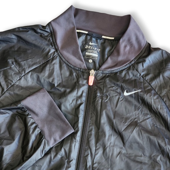 NikeRunning Size L Dri-Fit Vented Insulated Jacket Black‎ with 97005 graphics - Picture 1 of 9